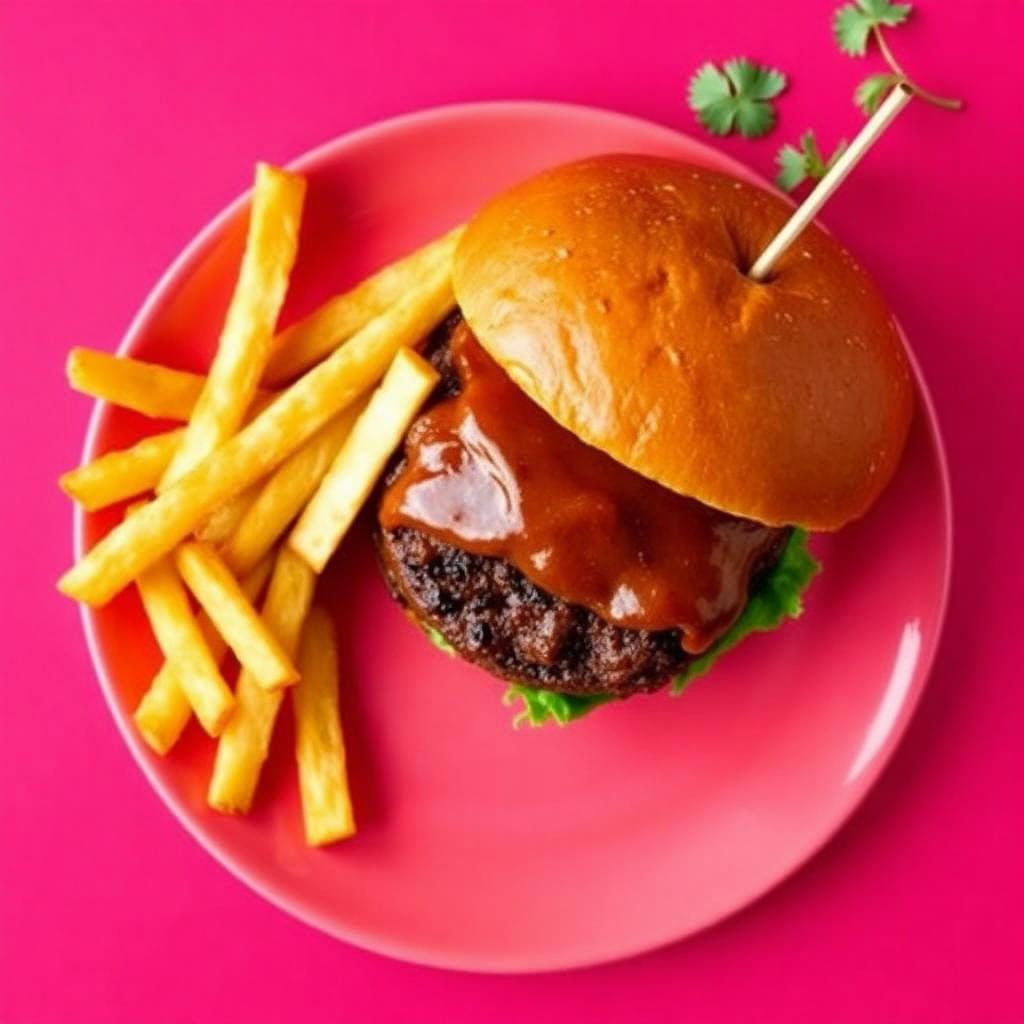 Burger with fries